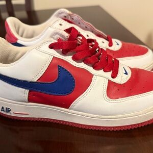Nike Kids White, Red, and Blue Sneakers